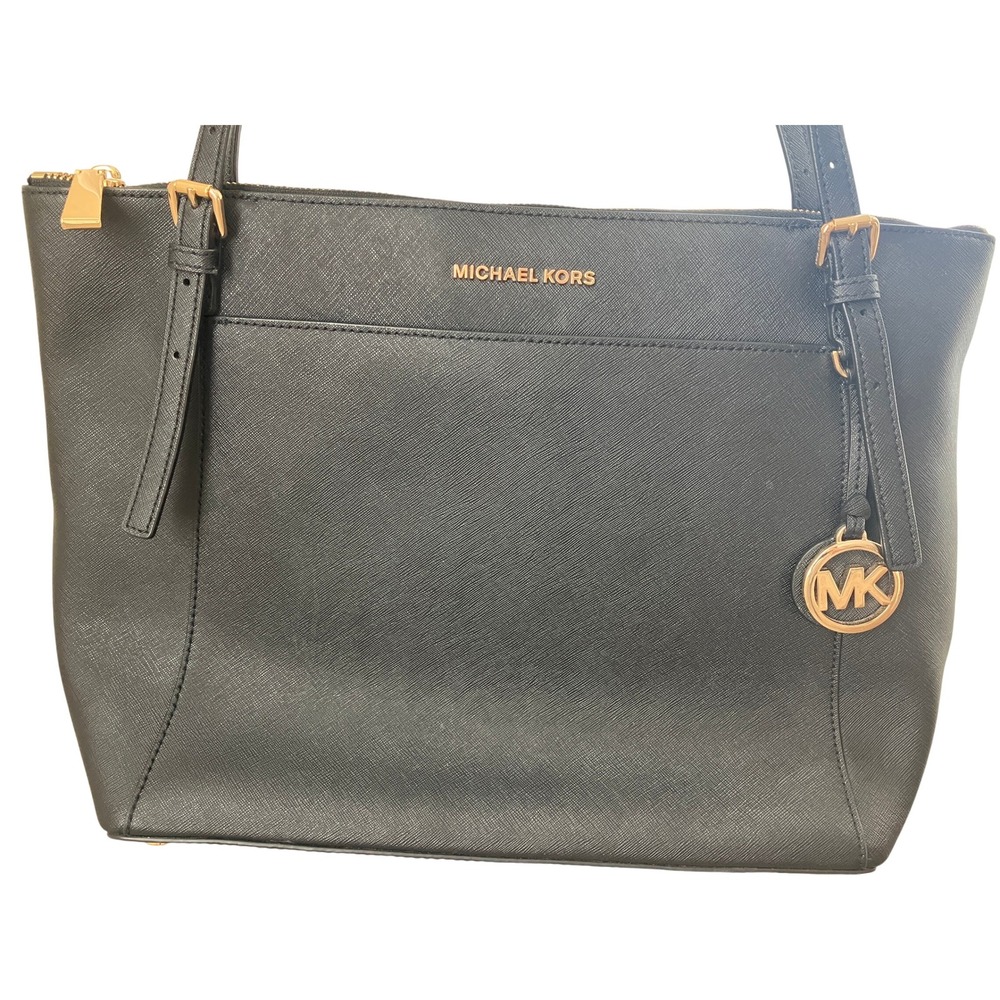 Michael Kors Black Saffiano‎ Leather Tote Bag Gold Hardware - Picture 15 of 15